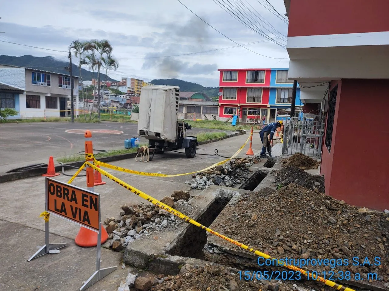 Obra de red interna en zona urbana